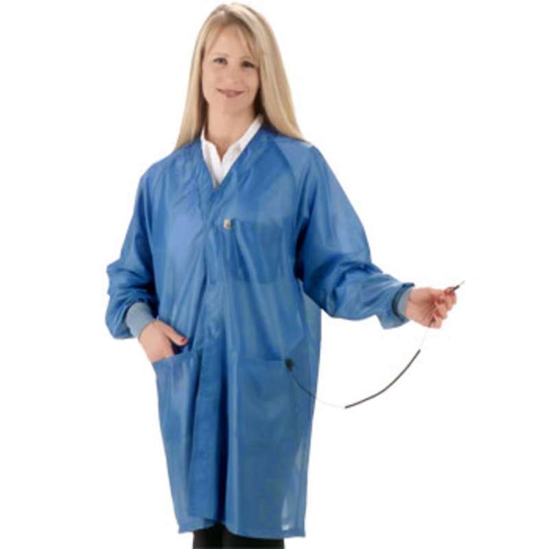 ESD-Safe Hallmark Jacket with Cuffs and Ground Snap, Nasa Blue, 5X-Large